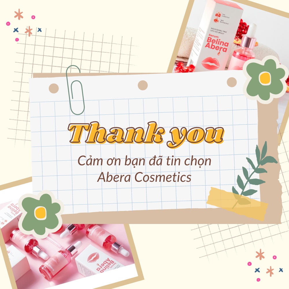 Serum hồng môi khử thâm Belina Abera 20ml - Dưỡng môi hồng căng bóng tự nhiên, giảm thâm môi, khô môi nứt nẻ nhanh chóng