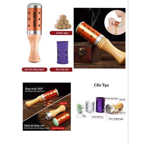 Cây lăn ngải cứu cao cấp đầu ngọc bích - Dùng toàn thân và cả mặt, dụng cụ diện chẩn