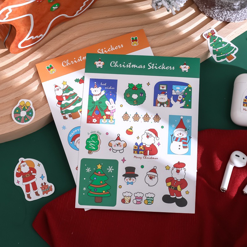 MIẾNG DÁN STICKER TRANG TRÍ HỌA TIẾT GIÁNG SINH ĐÁNG YÊU