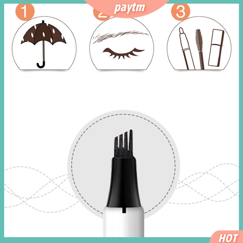 (PTM) Bút kẻ lông mày dạng phẩy sợi chống nước lâu phai đầu bút phân thành 4 ngạnh tiện dụng