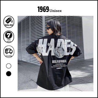 Áo phông nam nữ 1969unisex form rộng tay lỡ cổ tròn hades