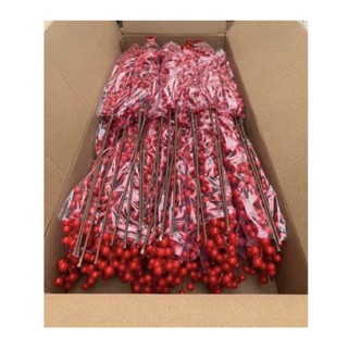 cành hoa đào đông quả đỏ, 1 cành 12 nhánh dài 90-1m