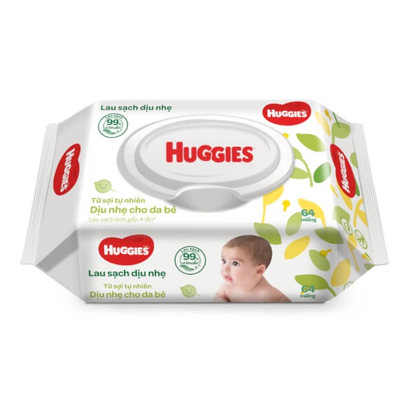  Khăn giấy ướt Huggies Clean Care - 64 miếng
