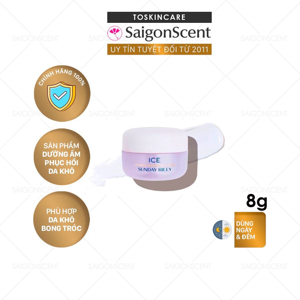 Kem dưỡng ẩm da khô Sunday Riley - ICE Ceramide Moisturizing Cream /TRIAL SIZE ( 8g )