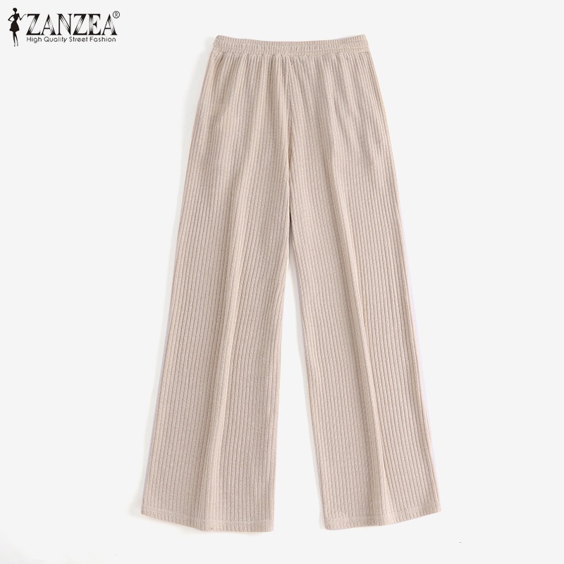 Quần dài ZANZEA dây rút dáng rộng thời trang cho nữ
