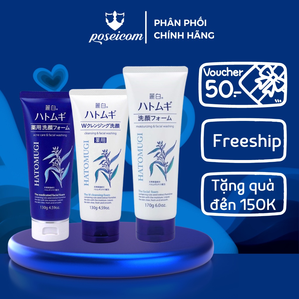Sữa Rửa Mặt Hatomugi Ý Dĩ Trắng Da, Dưỡng Ẩm Cleansing Facial Foam 130g 170g | BigBuy360 - bigbuy360.vn