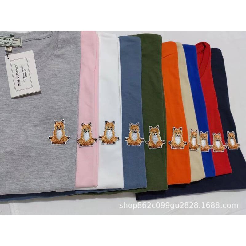 Mk Áo Thun cotton Thêu Hình Cáo Thời Trang Tập yoga