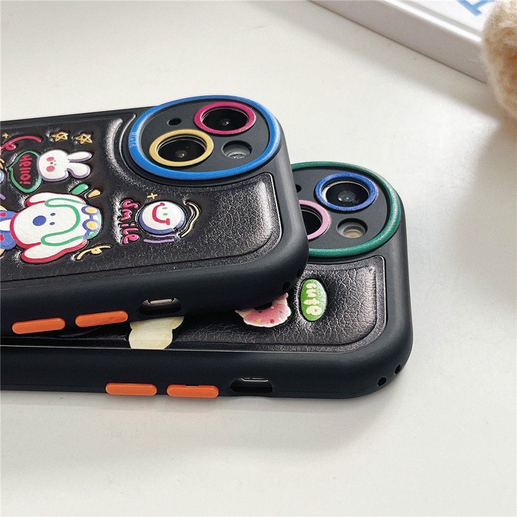 Ốp Điện Thoại Da Viền tpu Dẻo In Họa Tiết Hoạt Hình Góc Tròn Cho iphone 15 pro max 14 pro max 13 pro max 12 pro max