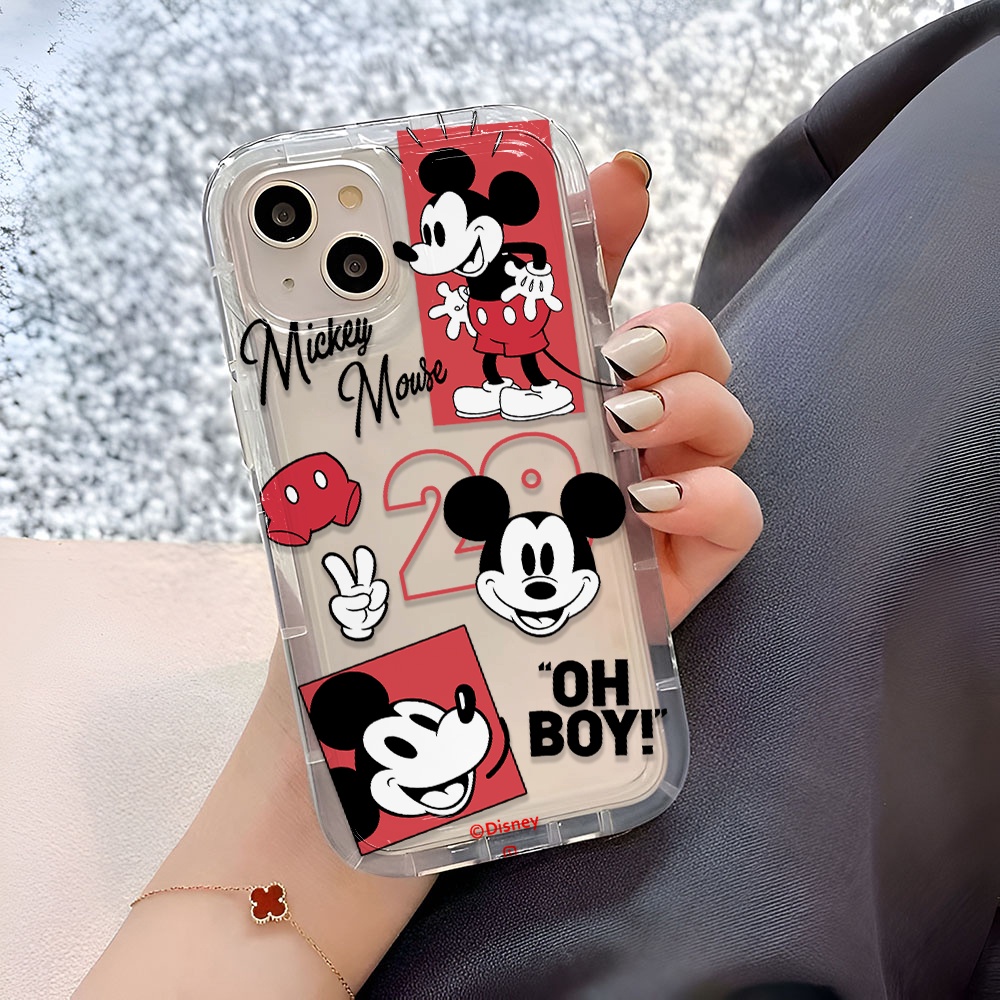 Ốp Điện Thoại Trong Suốt In Hình Mickey Minnie Cho iphone 14promax 11 13 12 7Plus X XS Max