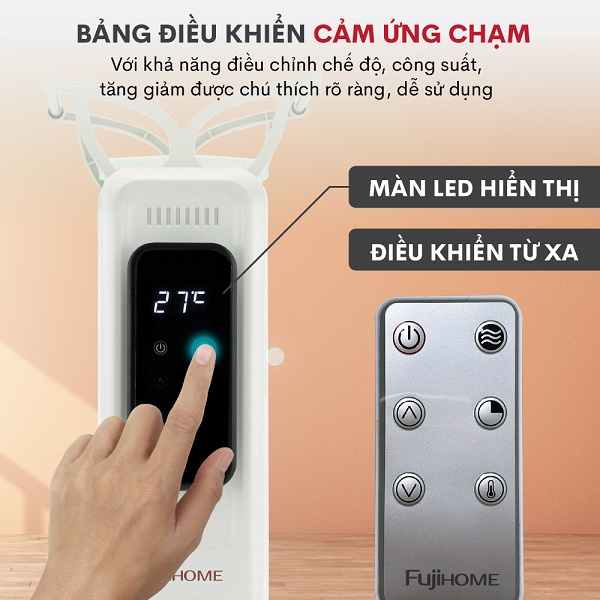 Máy sưởi dầu 9, 11, 13 thanh công nghệ Nhật, máy sưởi ấm FujiHome OH8613 không khô da, không đôt oxi,tiết kiệm điện