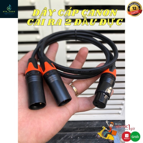 Dây Cáp Canon 1 Đầu Cái Ra 2 Đầu Canon Đực CAFaudio Xịn Dài 1M