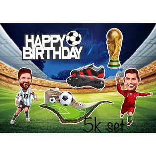 Set thẻ cắm giấy happy birthday bóng cup rolando