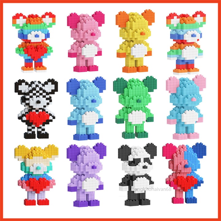 Mô Hình Lắp Ráp Gấu Bearbrick 3D, Xếp Hình Gấu 3D Bear Brick Nhiều Nhân Vật Hoạt Hình