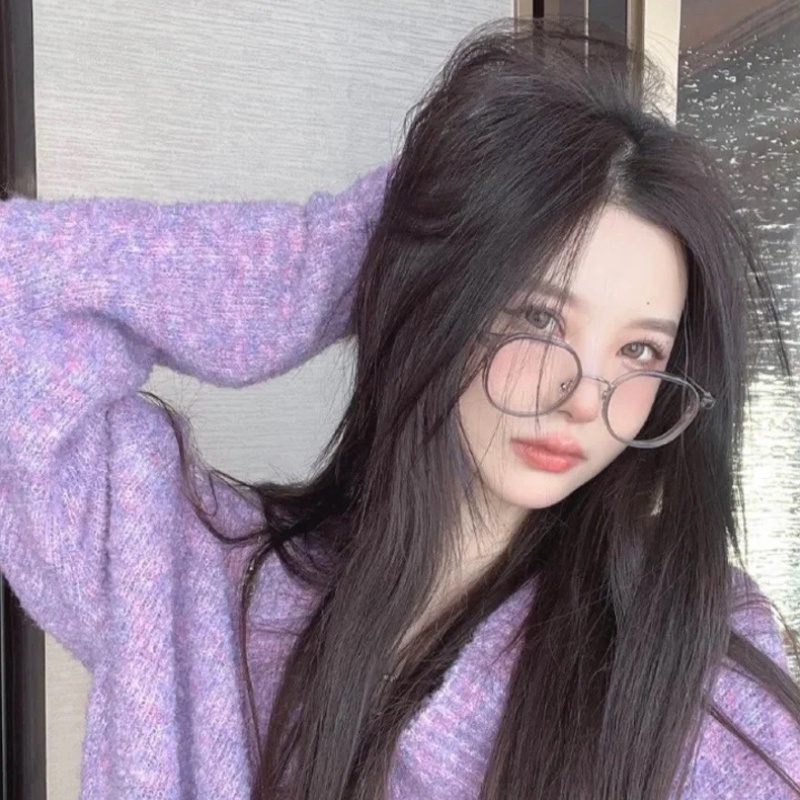 Mắt Kính Chống Ánh Sáng Xanh Gọng Tròn Nhỏ In Họa Tiết Da Báo Thời Trang Hàn Quốc