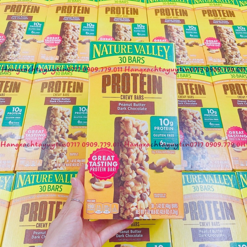 30 thanh ngũ cốc Protein socola Nature Valley Peanut Butter Dark Chocolate Chewy Bars Mỹ