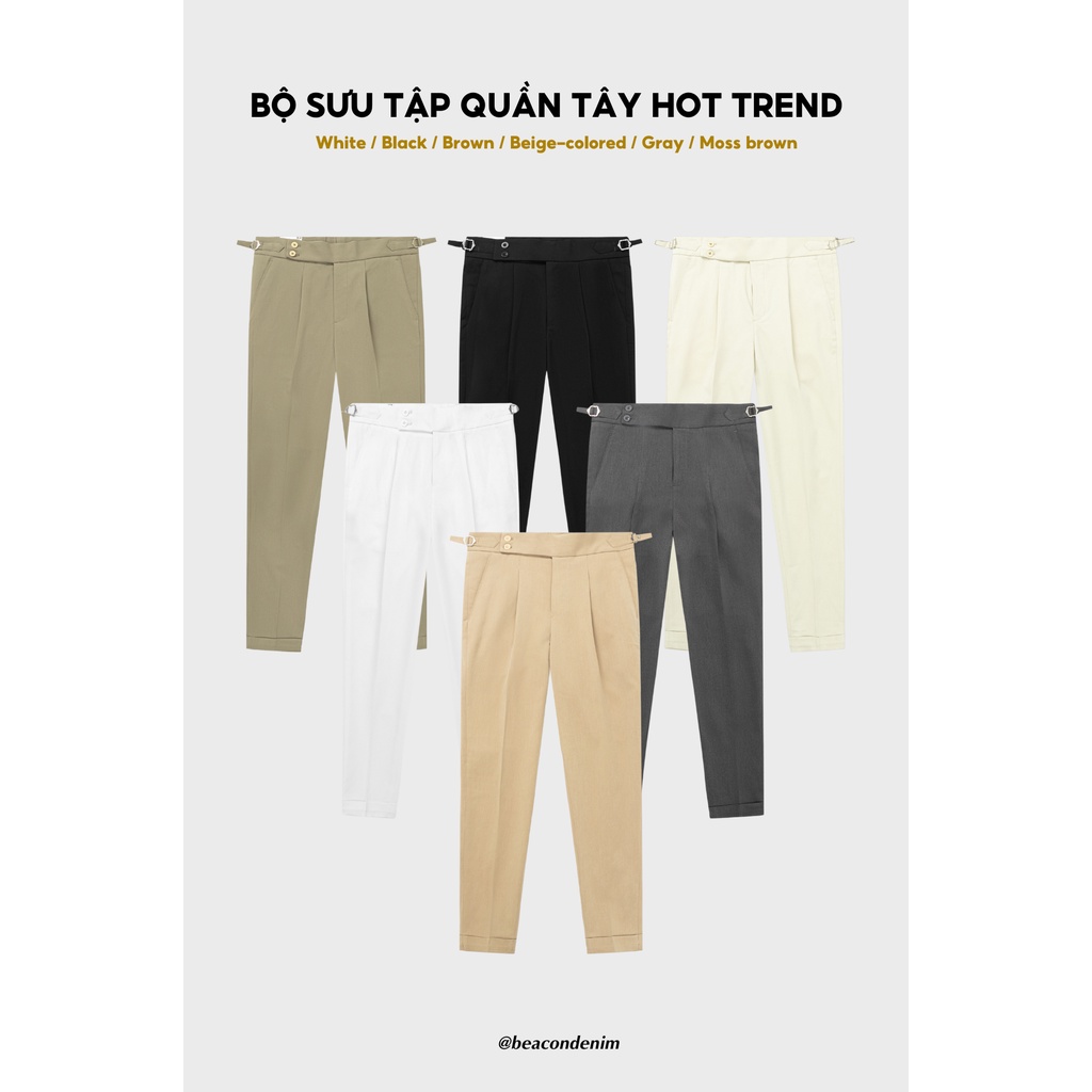 Quần Tây Âu Nam Mẫu Tây Dài Cạp Cao BEACON DENIM Form Đứng Trẻ Trung QTD15