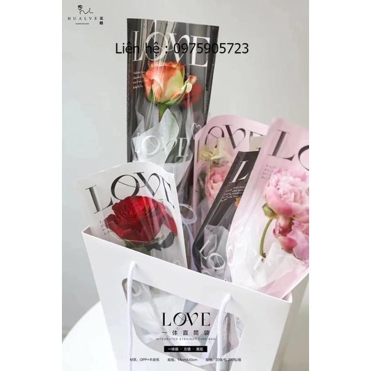 Túi đựng 1 bông chữ Love