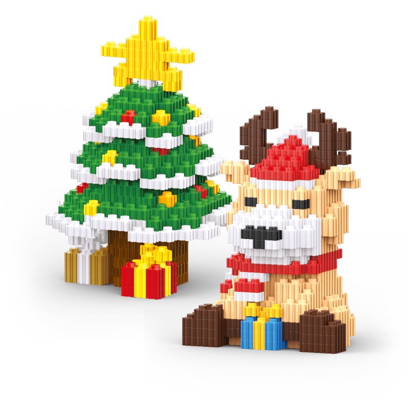 Đồ Chơi Lắp Ráp Mô Hình Ông Già Noel / Người Tuyết / Cây Thông / Nai Sừng