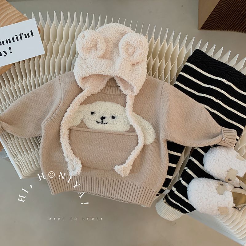 Áo Sweater In Hoạt Hình Phong Cách Hàn Quốc Thời Trang Thu Đông 2022 Cho Bé Gái