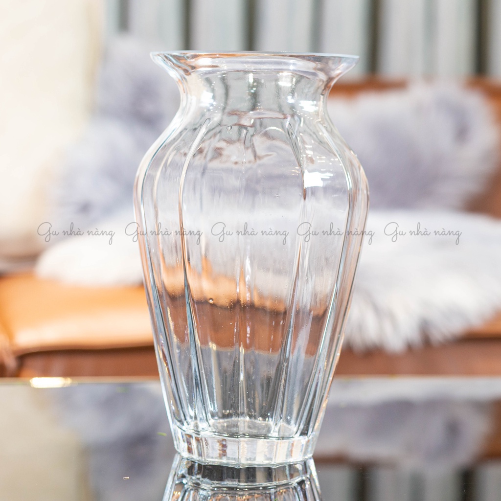 Bình hoa thủy tinh vintage decor phòng ngủ, lọ hoa thủy tinh trang trí phòng khách cao cấp