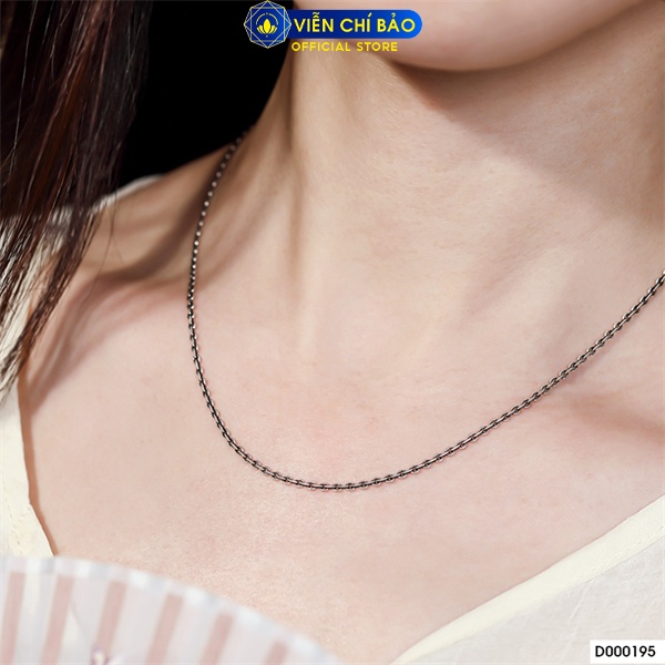 Dây chuyền xoắn basic chất liệu bạc Thái 925 thời trang phụ kiện trang sức nữ Viễn Chí Bảo D000195
