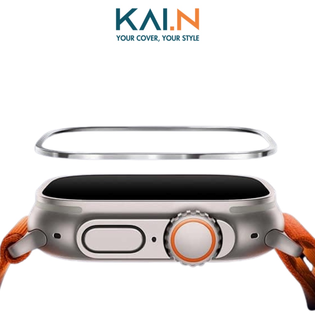 Miếng Dán Cường Lực Màn Hình Viền Titanium Alloy Dành Cho Apple Watch Ultra, Kai.N TitanGlass