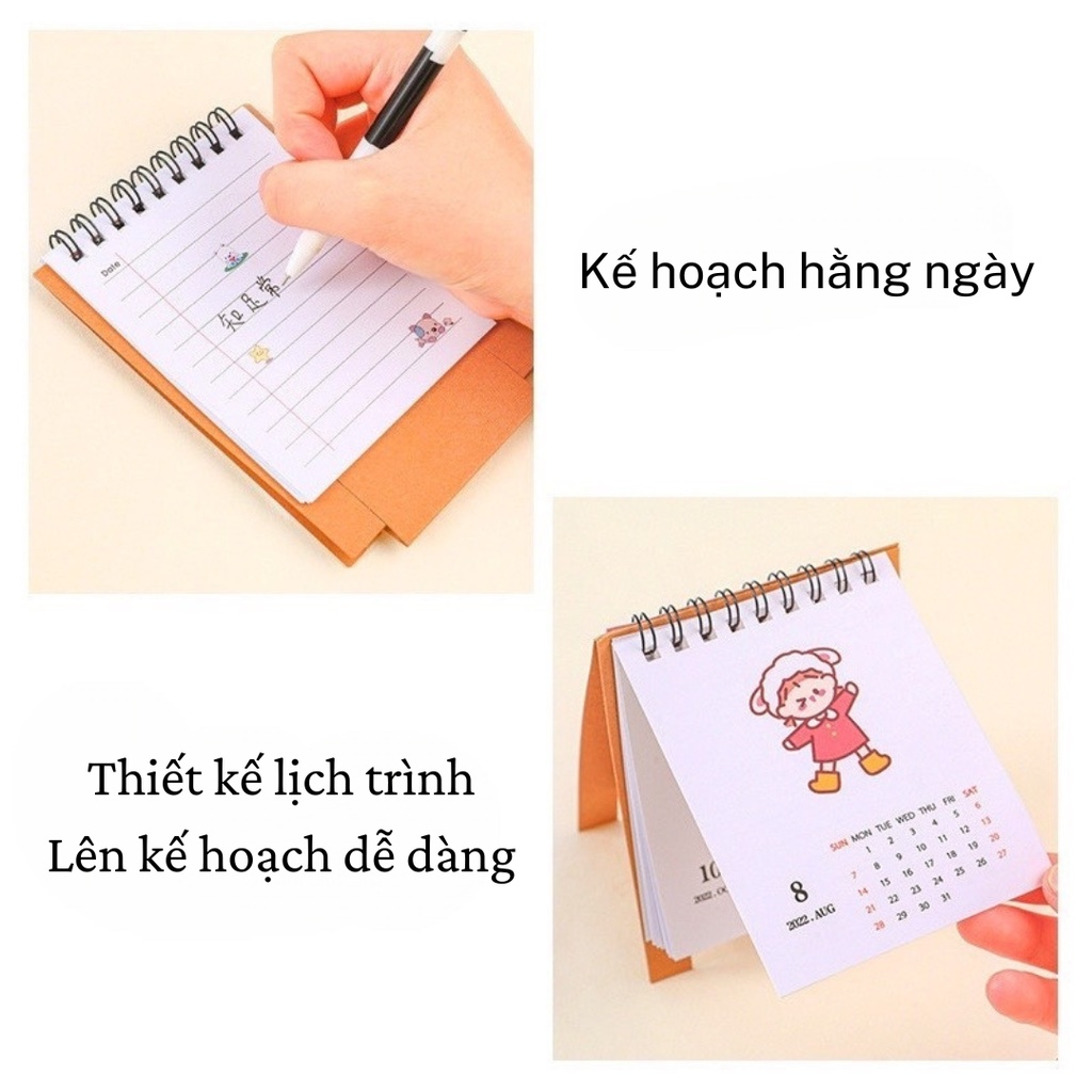 Lịch 2023-2024 Để Bàn Mini Ghi Chú Dễ Thương Cute Timo DD50