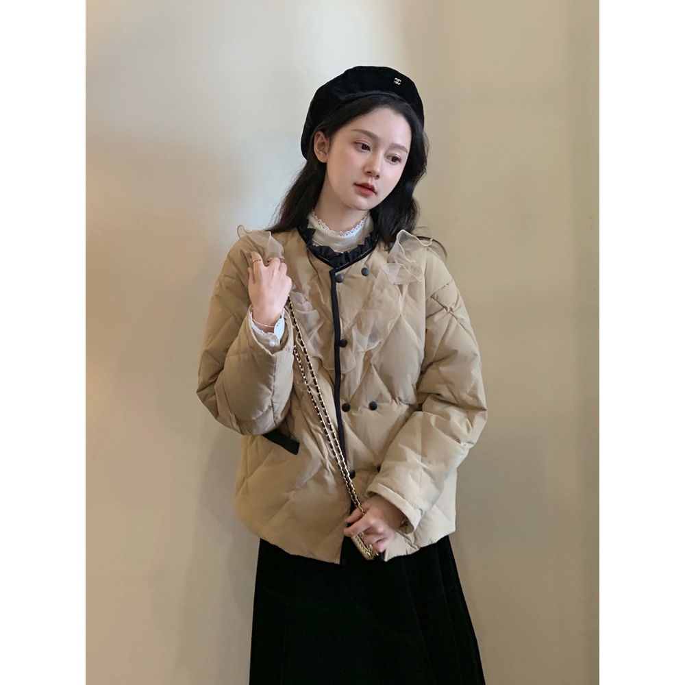 Áo Khoác Đệm Cotton Họa Tiết Hình Thoi Phong Cách Nhật Bản Thời Trang Mùa Đông Mới 2022