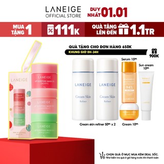 Bộ mặt nạ ngủ môi ban đêm holiday 2022 gift lip sleeping mask laneige 24g/bộ