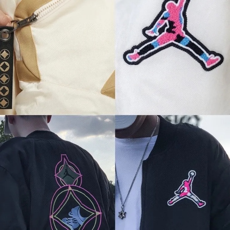 Áo Khoác Bóng Chày Thêu Chữ Nike100% Jordan Phiên Bản Giới Hạn Thời Trang Cho Nam