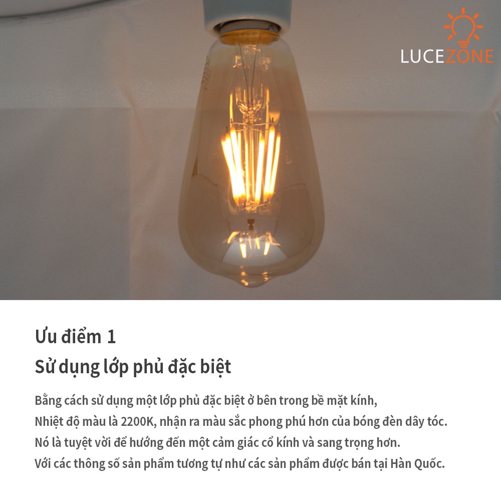 Bóng đèn LED Edison Dây Tóc ST64 4W / 6W xử lý phủ, Kiểu Dáng Vintage, Cổ Retro, Trang Trí