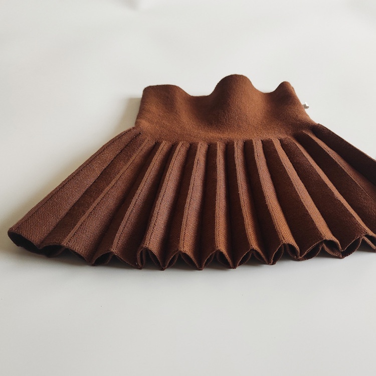 Chân Váy Dệt Kim Xếp Ly 7 Màu Trơn Thời Trang Xuân Thu Cho Bé Gái 1-15 Tuổi