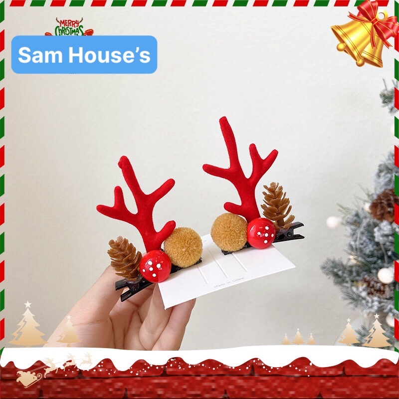 Kẹp tóc mái phong cách giáng sinh noel và năm mới
