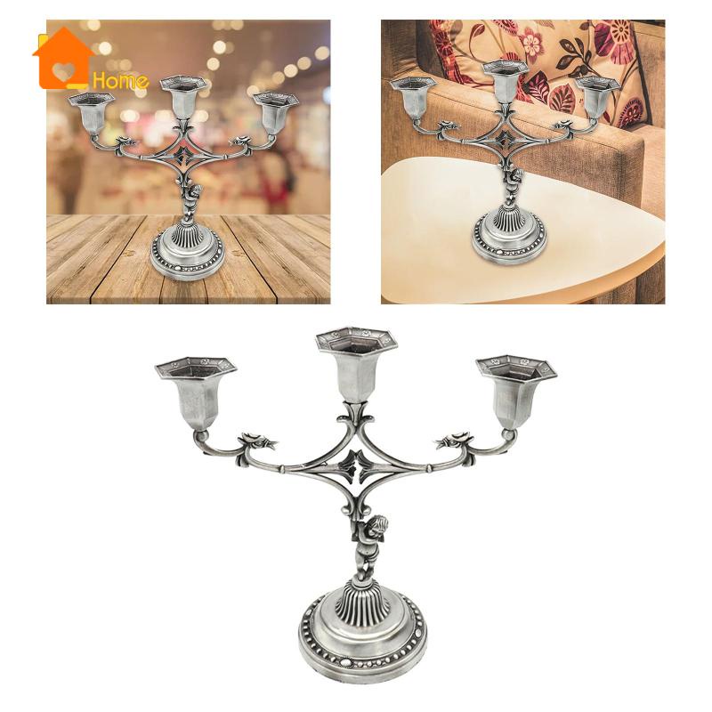 Giá đỡ đèn cầy 3 chân bằng kim loại thiết kế độc đáo trang trí bàn ăn