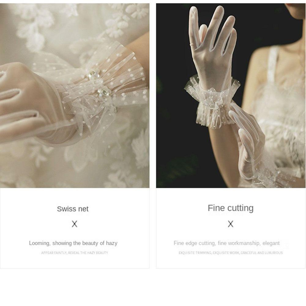 XIANTIN 1 Đôi Găng Tay Ren Cổ Điển Cho Cô Dâu