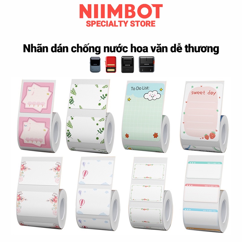 Nhãn dán ghi tên NIIMBOT B1/ B21/ B203/ B3S chất liệu giấy chống thấm nước diy dành cho gia đình