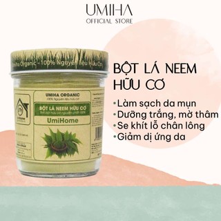 Bột lá neem đắp mặt nạ umiha nguyên chất 135g | dưỡng trắng da, giảm mụn, mờ thâm xạm