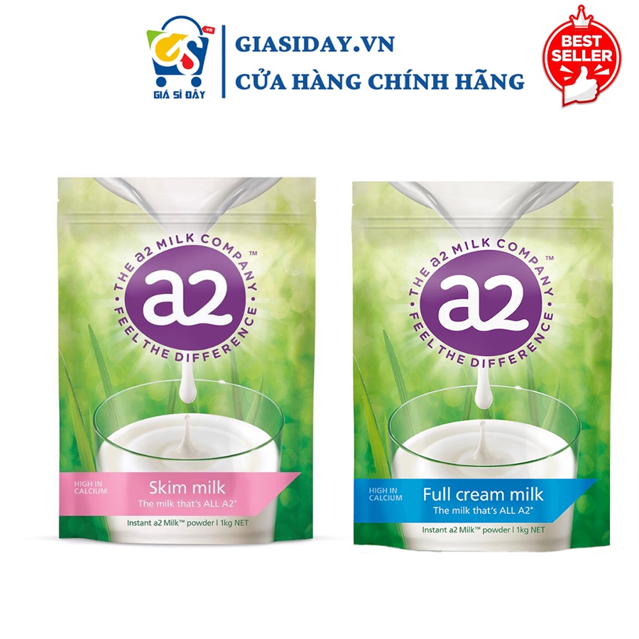 Sữa Tươi Dạng Bột A2 Úc Full Cream (Nguyên kem), Skim Milk (Tách kem) 1 KG