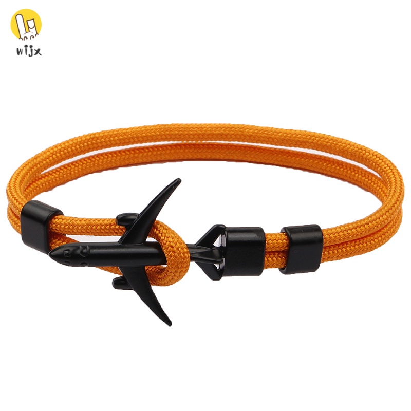 Vòng Tay Dây Polyester Mặt Hình Mỏ Neo Máy Bay Thời Trang Cho Nam Và Nữ