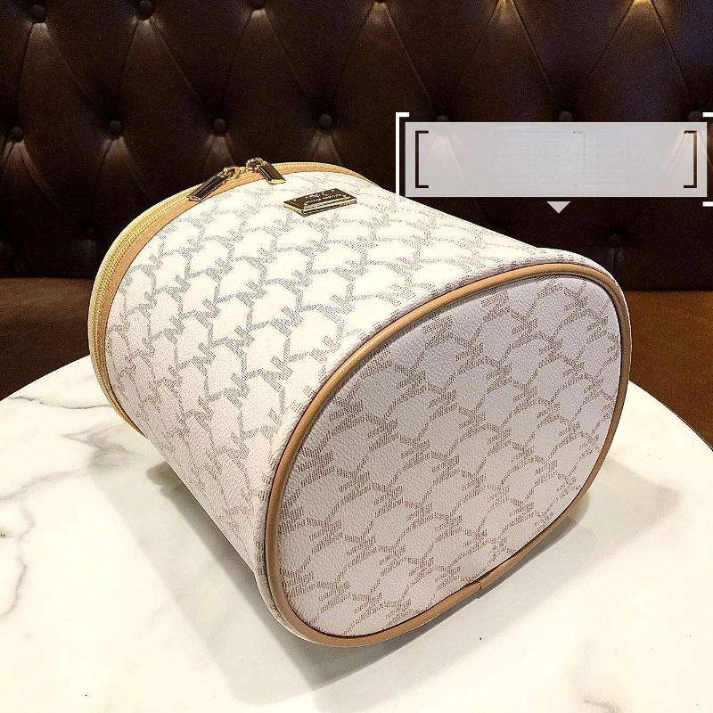 Túi Đựng Mỹ Phẩm Da PU Hình Trụ Cỡ Lớn Chống Thấm Nước