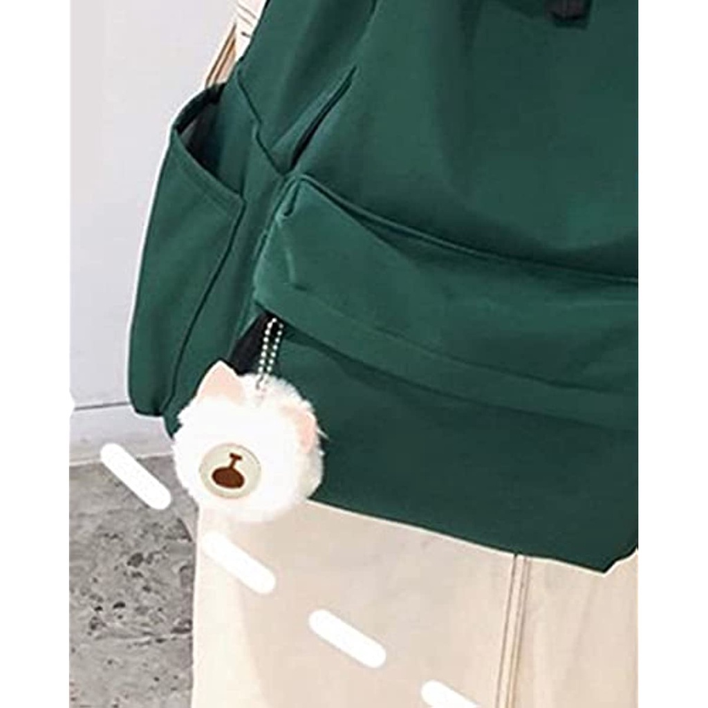 Móc Khóa Dây Tua Rua 8cm Hai Mặt Hình Gấu Nâu Dùng Trang Trí Ba Lô Đi Học Satchel JP5