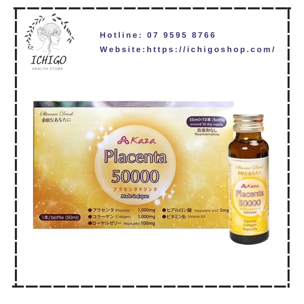 Nước uống nhau thai cừu Kaza Placenta 50000mg 10 chai x 50ml
