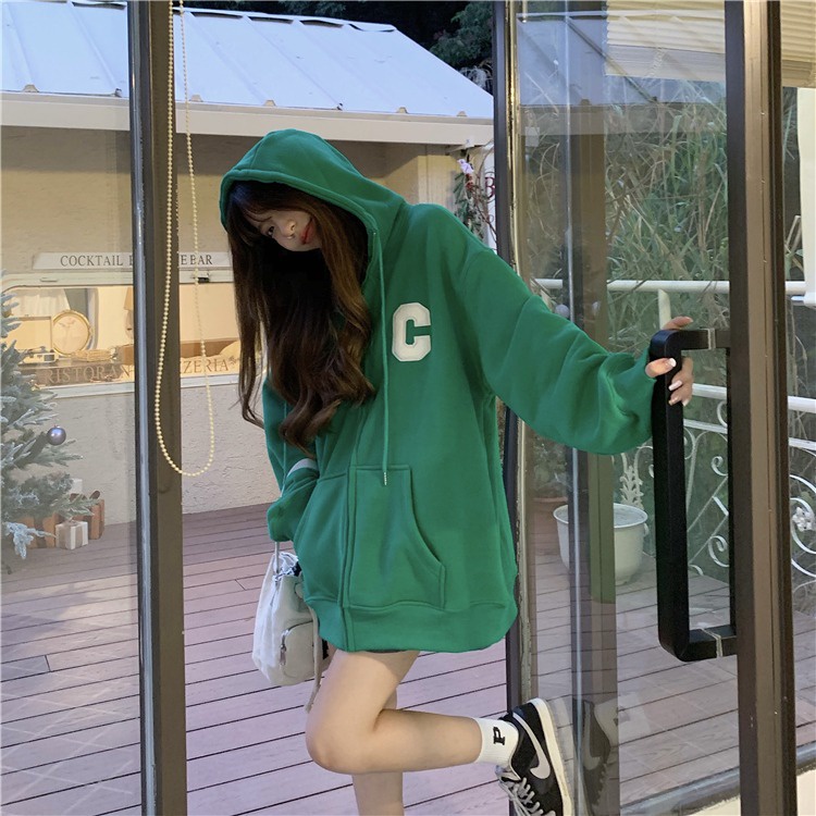 DIDIKA Áo Hoodie Cotton Giả Lông Cừu 310g Thêu Họa Tiết Có Khóa Kéo Sau Lưng Cho Nữ | BigBuy360 - bigbuy360.vn