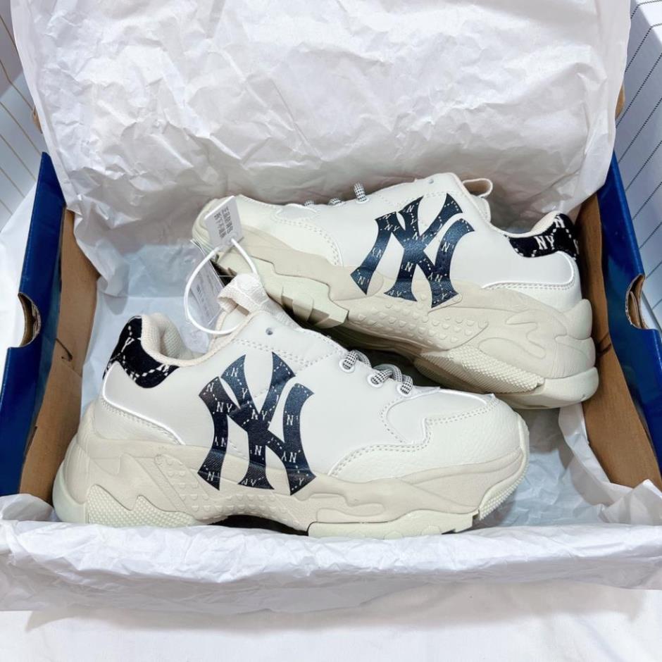 Giày thể thao sneaker MLB Bigball Chunky Mono Heel New York_BEST , MLB NY , Chữ B nâu