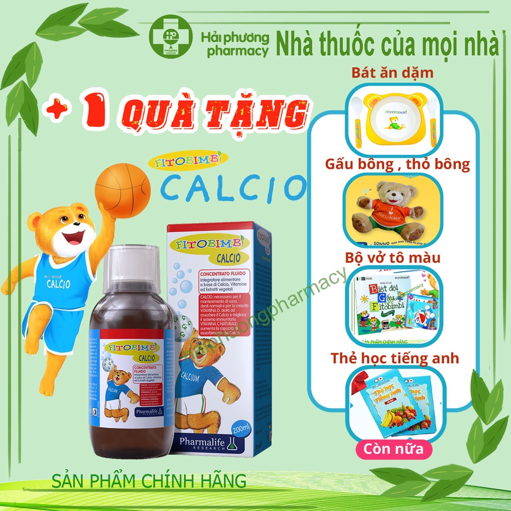 Fitobimbi Calcio- bổ sung canxi và vitamin D, GIúp phát triển chiều cao tối đa cho trẻ, giúp xương, răng chắc khỏe