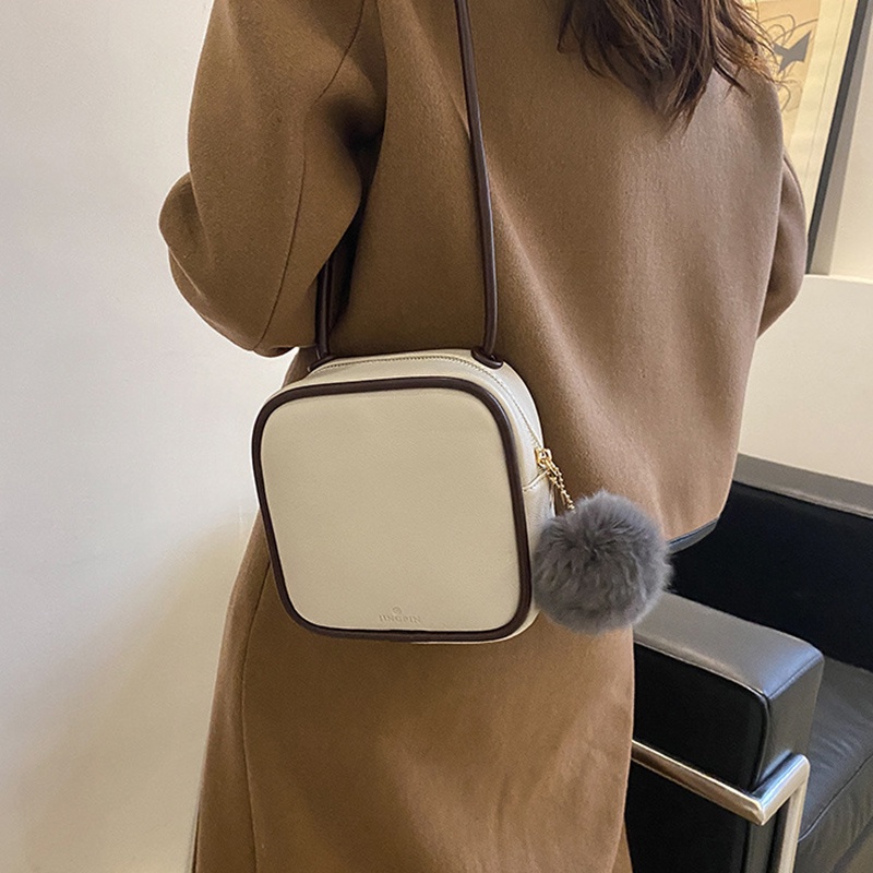 Túi Đeo Vai Hình Vuông Cỡ Nhỏ Phủ Lông Phong Cách Hàn Quốc Thời Trang Cho Nữ