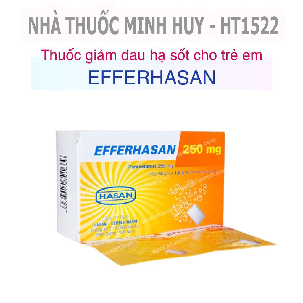 EfferHasan 250mg hạ sốt trẻ em hương cam dễ uống