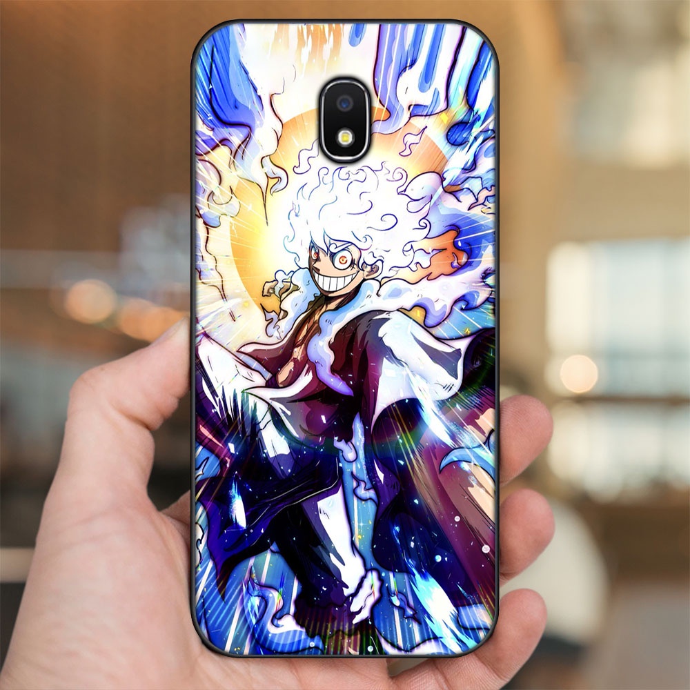 Ốp lưng Samsung J3 Pro, J5 2017, J5 Pro, J7 Pro viền đen in hình Luffy Gear 5 Nika One Piece Đảo Hải Tặc