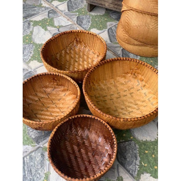 THÚNG MÂY TRE ĐAN TRANG TRÍ, ĐỰNG ĐỒ ĐỦ SIZE