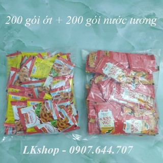 200 gói tương ớt Cholimex + 200 gói nước tương Hương Việt